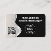 Einzigartige, benutzerdefinierte Qr-Code-Black Bus Visitenkarte (Vorderseite)