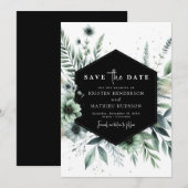 Einzigartige, benutzerdefinierte Wasserfarbensage Save The Date (Vorne/Hinten)