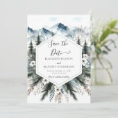 Einzigartige Berghochzeit Save The Date (Stehend Vorderseite)