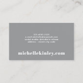 Einzigartige berufliche trendige typografische Ver Visitenkarte (Rückseite)