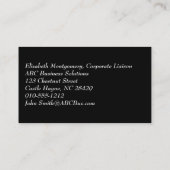 Einzigartige Berufliche Visitenkarten für das Mitt Visitenkarte (Rückseite)