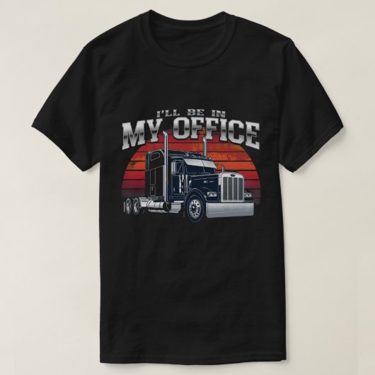 Einzigartige Big Rig Office Truck Poster Print T-Shirt (Design vorne)