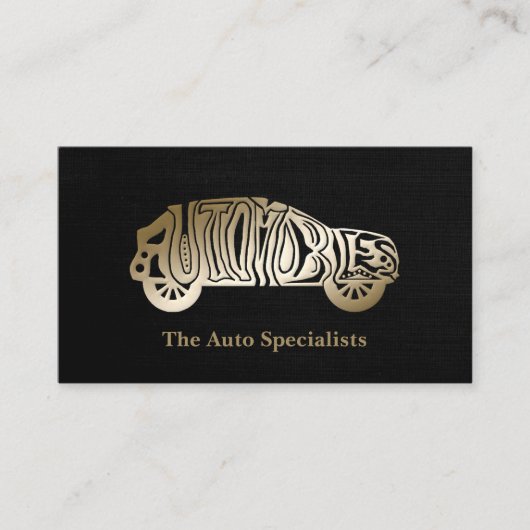 Einzigartige Black and Gold Auto Industry Business Visitenkarte (Vorderseite)
