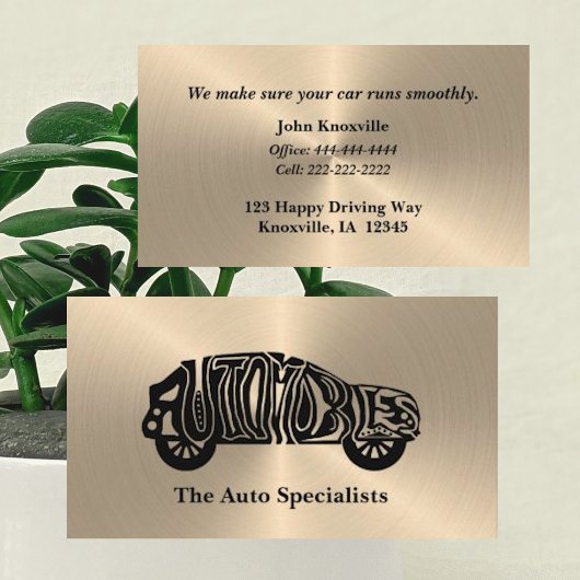Einzigartige Black and Gold Auto Industry Business Visitenkarte