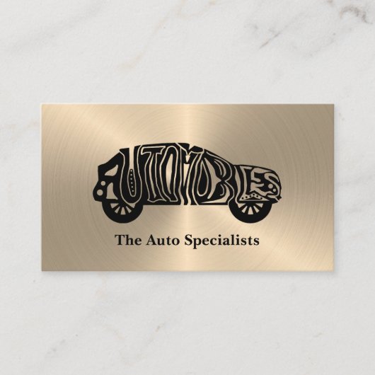 Einzigartige Black and Gold Auto Industry Business Visitenkarte (Vorderseite)