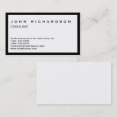 Einzigartige Black Border White Personal Business Visitenkarte (Vorne/Hinten)