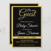 Einzigartige Black & Gold Baby Dusche Einladung (Vorne/Hinten)