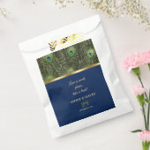 Einzigartige blaue Gold Pfauenfeathers Wedding Geschenktütchen (Versiegelt)