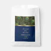 Einzigartige blaue Gold Pfauenfeathers Wedding Geschenktütchen (Vorderseite)