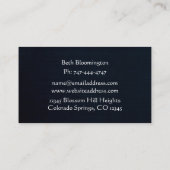 Einzigartige blaue Leinendecke mit floraler Visite Visitenkarte (Rückseite)