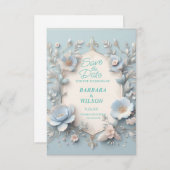 Einzigartige blaue und weiße Save the Date-Karte Save The Date (Vorne/Hinten)