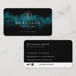 Einzigartige blaue Wolke und schwarze Logo-Aufschr Visitenkarte