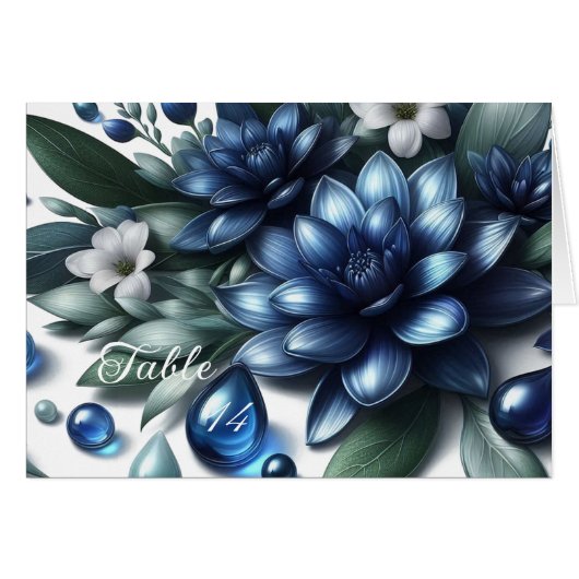 Einzigartige Blue Paint Hydrangea Tischplatine (Vorderseite (Horizontal))