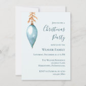 Einzigartige Blue Watercolor Weihnachtszeit-Party Einladung (Vorderseite)