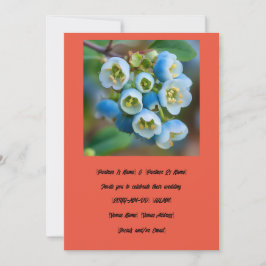 Einzigartige Blueberry-Blume Hochzeit Einladung