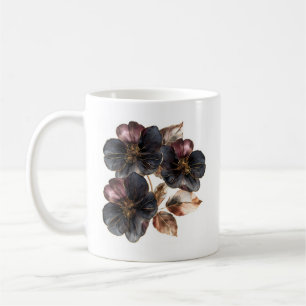 Einzigartige Blume aus Aquarellgold, schwarz und b Kaffeetasse