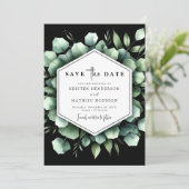 Einzigartige Blume Eukalyptus Digital Wedding Save The Date (Stehend Vorderseite)