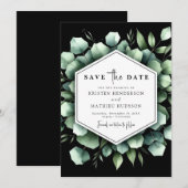 Einzigartige Blume Eukalyptus Digital Wedding Save The Date (Vorne/Hinten)