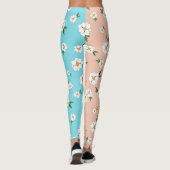 Einzigartige Blume mit floralen Mustern Leggings (Rückseite)