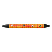 Einzigartige Blume Orange Red Karo Pattern Kugelschreiber (Vorderseite)