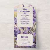 Einzigartige Blumen-Lavendelhochzeit All In One Einladung (Innen Boden)