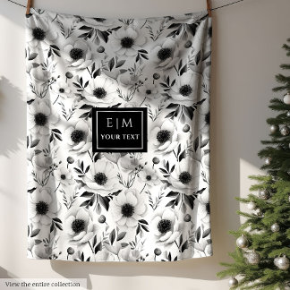 Einzigartige Blumendecke aus individuelle Name in  Fleecedecke