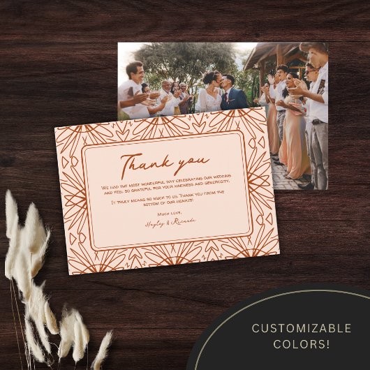 Einzigartige Bohemische Hochzeitskarte Dankeskarte