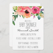 Einzigartige Boho BlumenBabyparty-Einladung Einladung (Vorne/Hinten)