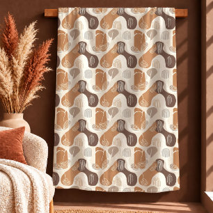 Einzigartige Boho-Formen Rust Ivory Beige Decke Ge