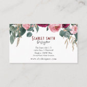 Einzigartige botanische, rustikale Blume2 Visitenkarte (Rückseite)