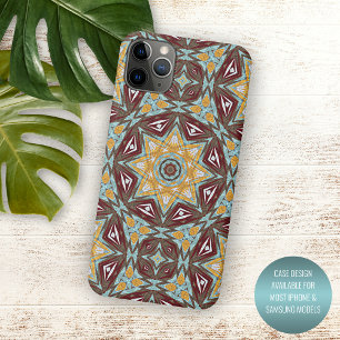 Einzigartige braune gelbe Türkis rote Kaleidoskop- Case-Mate iPhone Hülle