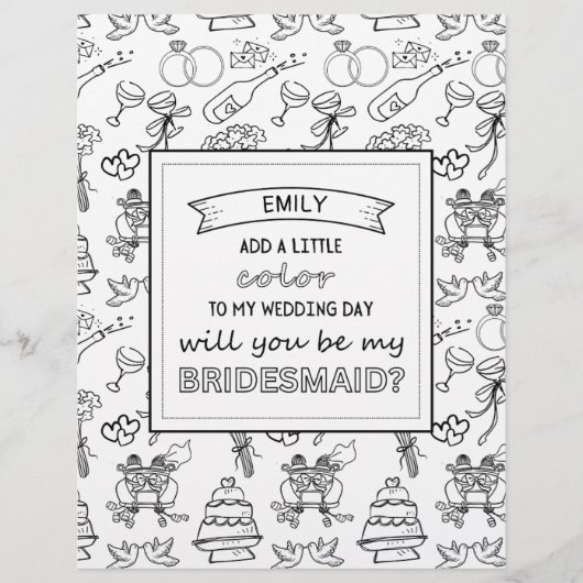 Einzigartige Bridesmaid Vorschlag Card Colour Book (Vorderseite)