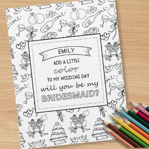 Einzigartige Bridesmaid Vorschlag Card Colour Book