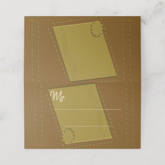 EINZIGARTIGE BRPOWN PLATZKARTE (Außenseite Aufgefaltet)