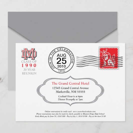 Einzigartige "Buchstabe-" Einladung (Vorne/Hinten)