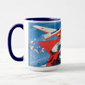 Einzigartige, bunte sowjetische Tasse des (Links)