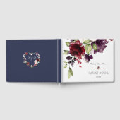 Einzigartige Burgund Lila Blume mit Wasserfarben H Gästebuch (Voll)