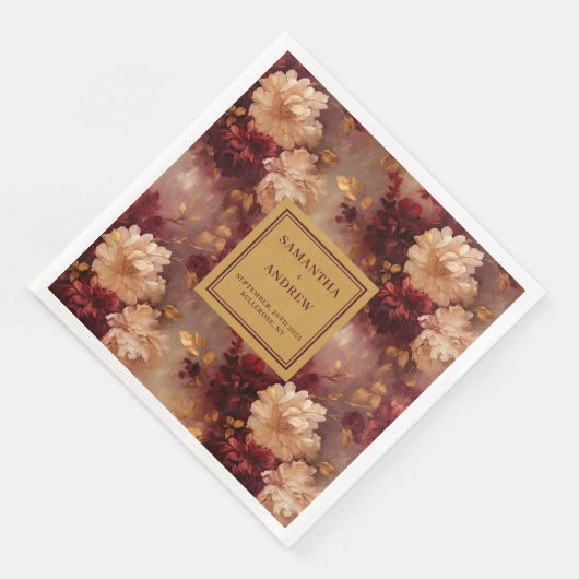 Einzigartige Burgundy Gold Boho Wedding Cloud Napk Serviette (Ecke)