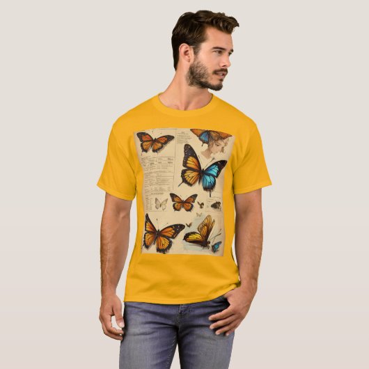 "Einzigartige Butterfly Design-T - Shirt | Beautif (Vorne ganz)