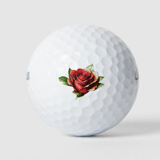 Einzigartige Candy Cane Rose Design Blume Golfball (Vorderseite)
