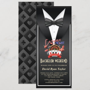 Einzigartige Casino Nacht Smoking Junggesellen-Woc Einladung