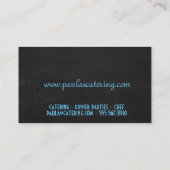 Einzigartige Catering-Geschäfts-Karten blau mit Visitenkarte (Rückseite)