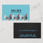 Einzigartige Catering-Geschäfts-Karten blau mit Visitenkarte (Vorne/Hinten)