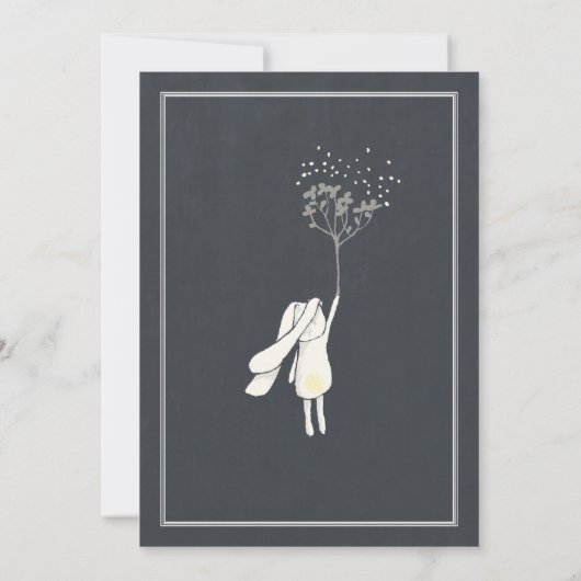 Einzigartige Chalkboard TWIN Girl Boy Bunny Baby D Einladung (Rückseite)