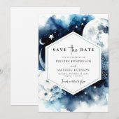 Einzigartige Chic Moonlit Hochzeit Save The Date (Vorne/Hinten)
