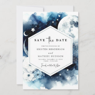 Einzigartige Chic Moonlit Hochzeit Save The Date