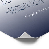 Einzigartige Chic Navy Blue Wedding Guest Book Sig Poster (Ecke)