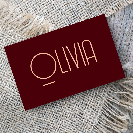 Einzigartige Chic Red & Blush Pink Script Visitenk