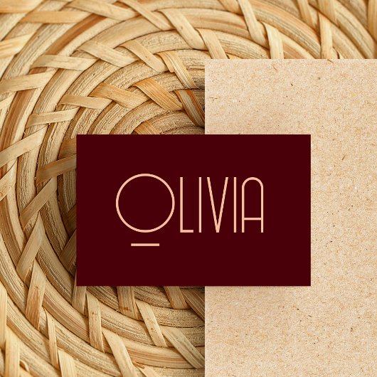 Einzigartige Chic Red & Blush Pink Script Visitenk