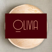 Einzigartige Chic Red & Blush Pink Script Visitenk